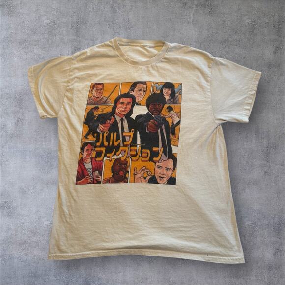 Vintage Pulp Fiction Ezekiel 25:17 Off White T-Shirt Mens Med Tee - Picture 1 of 7